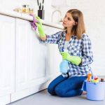 Home surfaces being cleaned with natural, eco‑friendly products