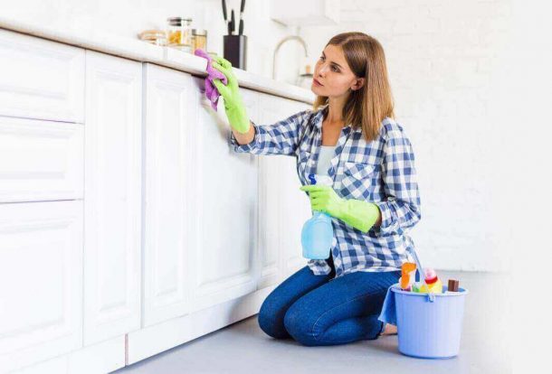 Home surfaces being cleaned with natural, eco‑friendly products