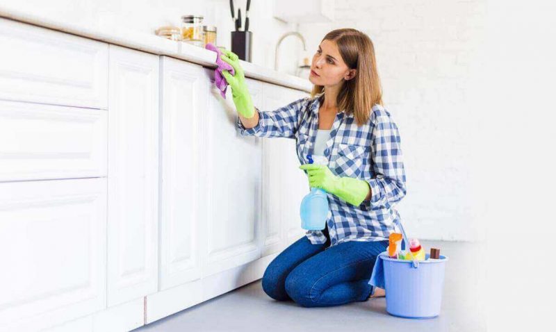 Home surfaces being cleaned with natural, eco‑friendly products